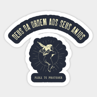 Deus da ordem aos seus anjos para te proteger Sticker